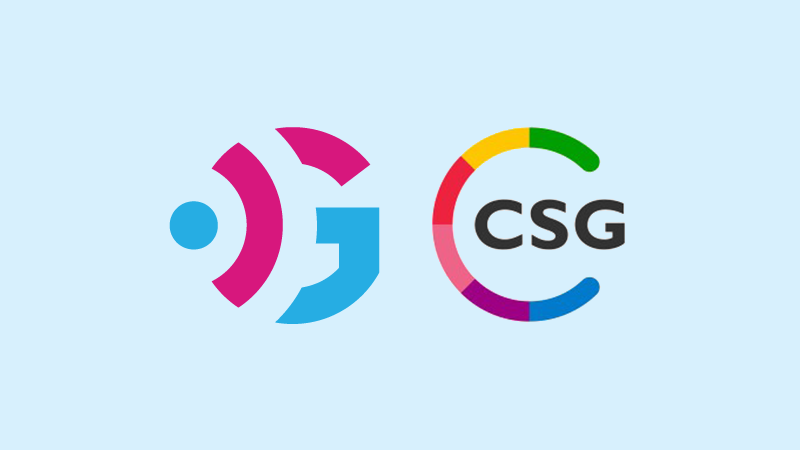 De logo's van Openbaar Onderwijs Groningen en CSG.